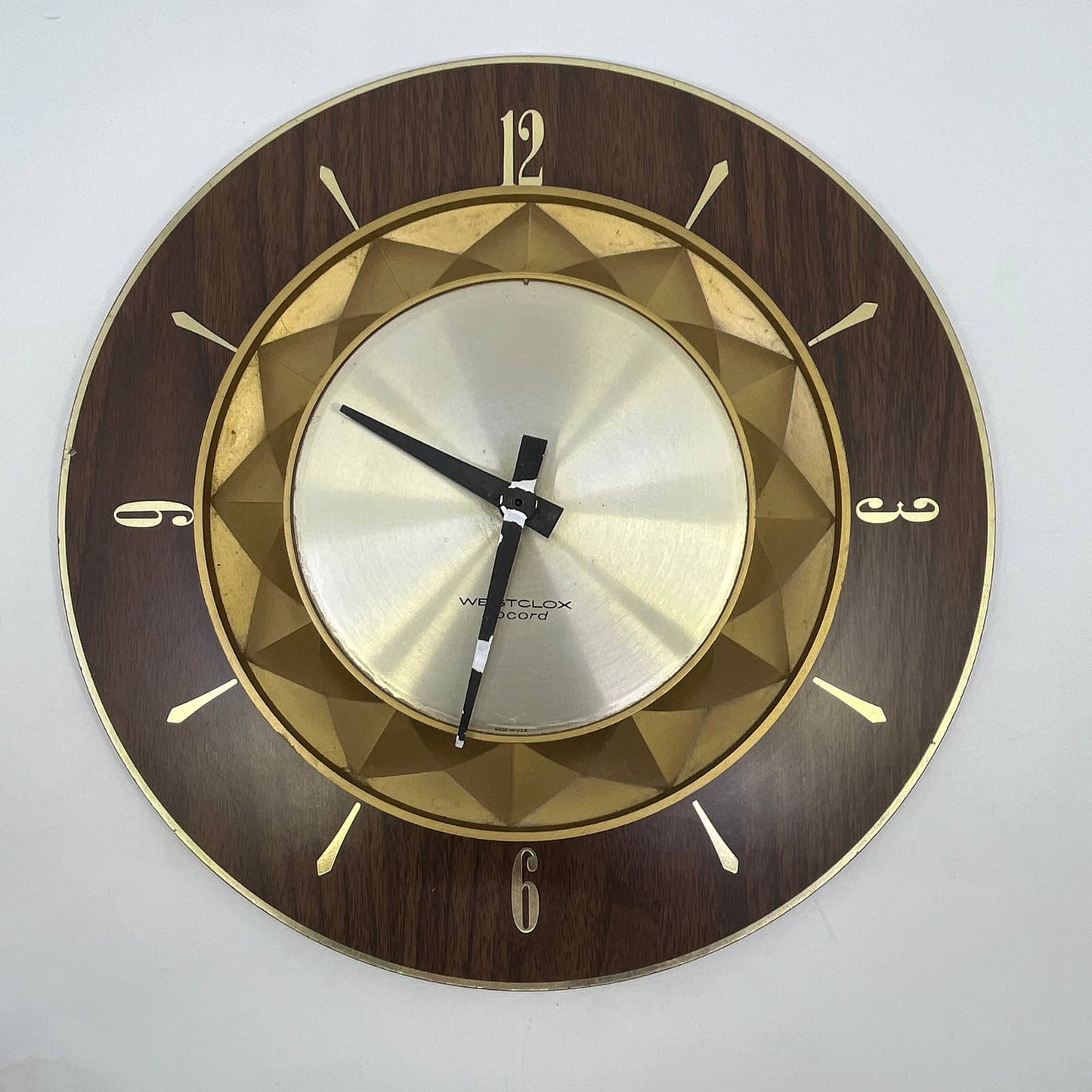 Vintage MCM Mid Century Modern WESTCLOX Nocord Wall Clock 12" TH5