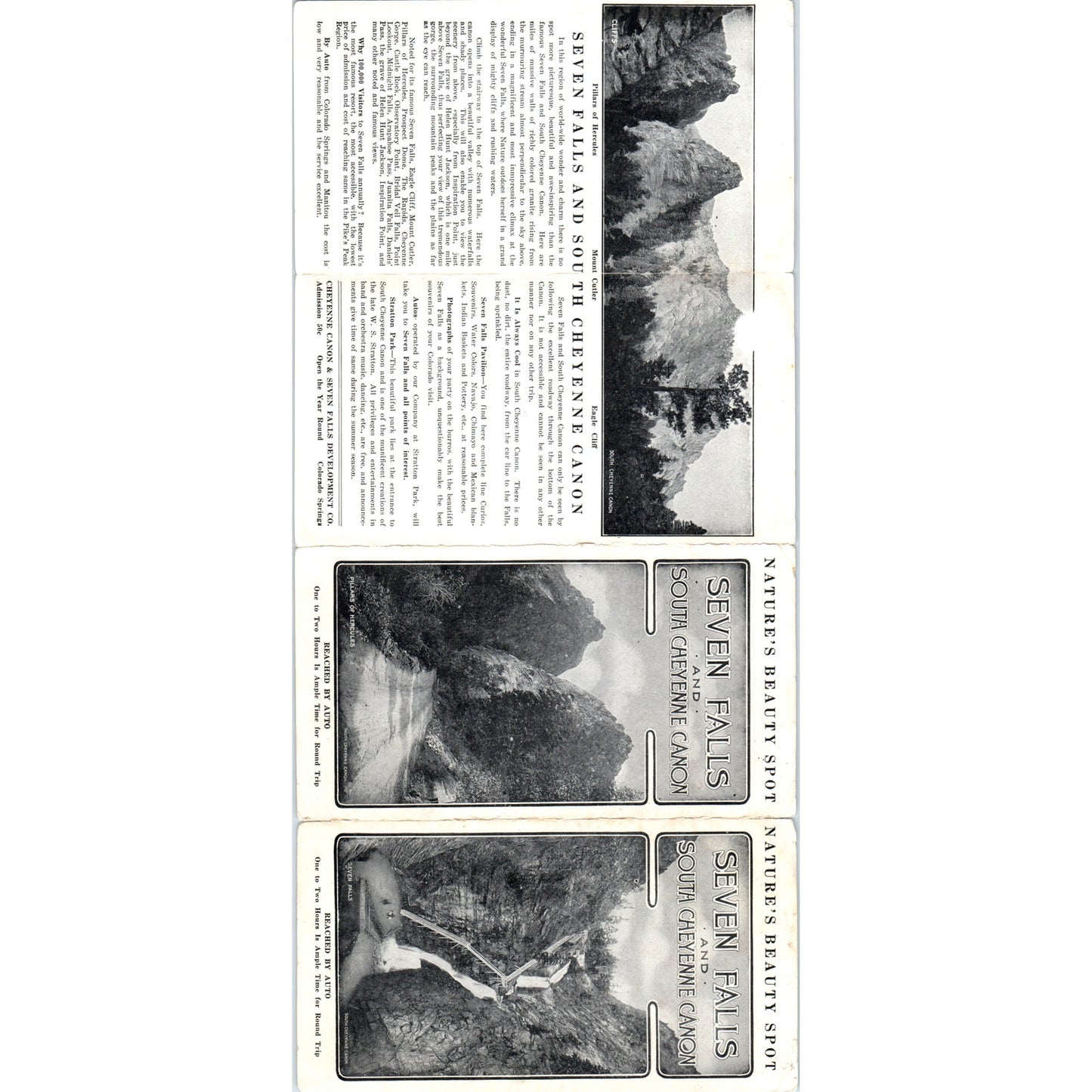 c1920 Seven Falls & South Cheyenne Canyon Colorado Travel Brochure P1-11