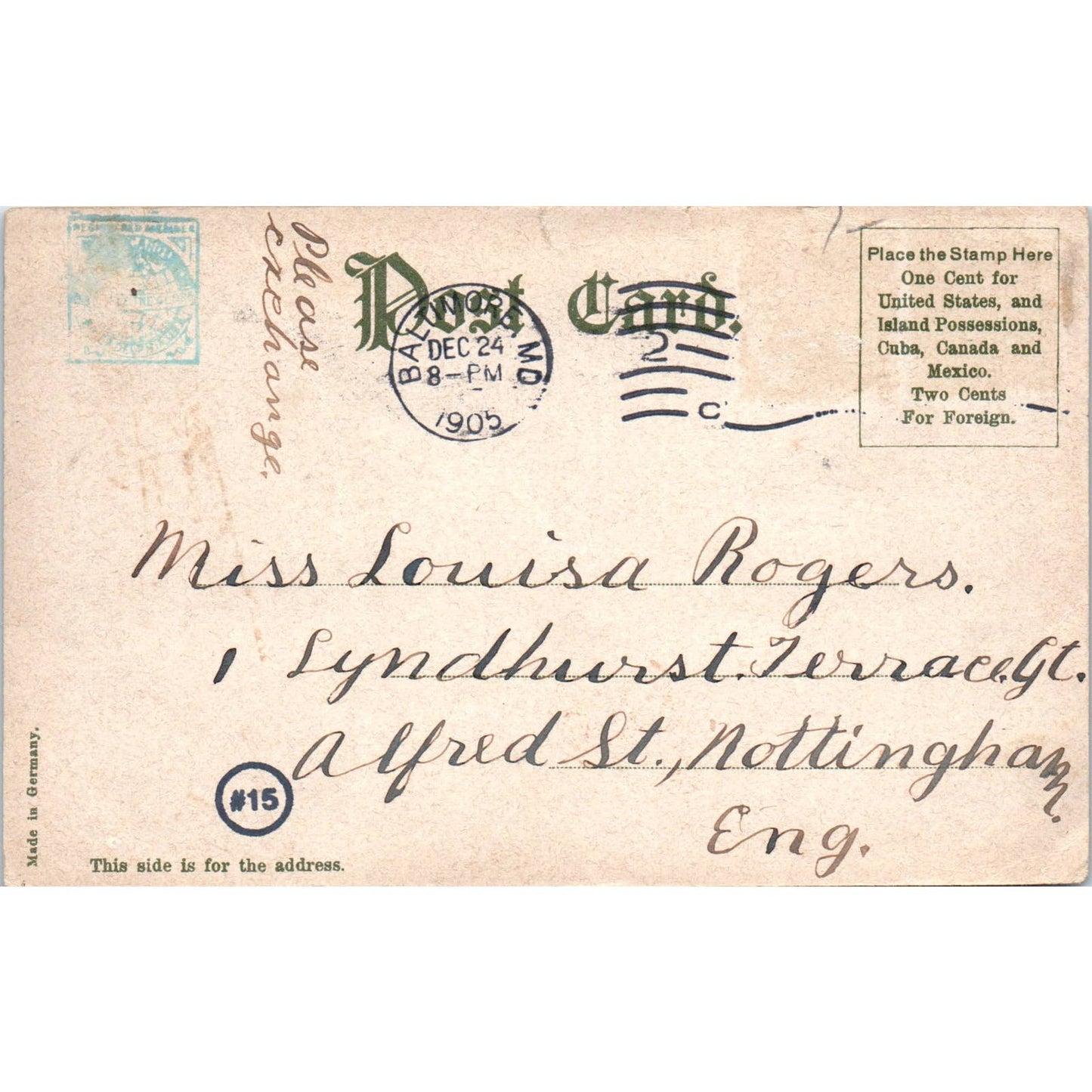 Edmunds Well, Druid Hill Park Baltimore MD 1905 Original Postcard TK1-28