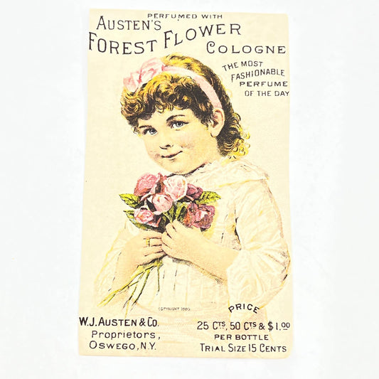 1880s Trade Card Austen's Forest Flower Cologne H. Reny Biddeford ME AC2