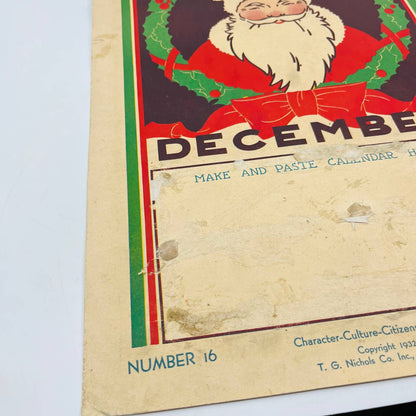1932 Art Deco Christmas Santa Character Culture Citizenship Guides Poster #16