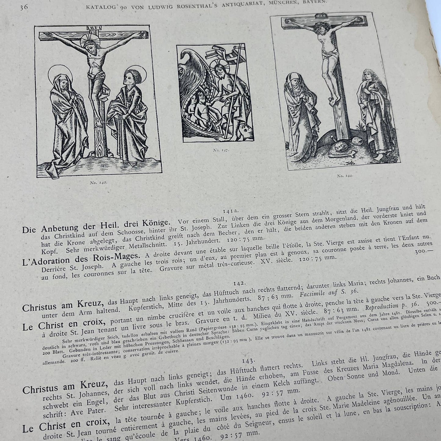 Original 1892 Ludwig Rosenthal Engraving 12 Plate Series Passion of Christ FL4