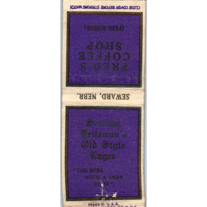 Fred's Coffee Shop Fred Scheer Seward NE Advertising Matchbook Cover MM10-2