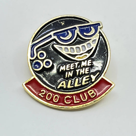 Vintage Bowling Meet Me in the Alley 200 Enamel Pinback Button SD8