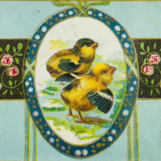1910s Easter Post Card WINSCH Back Chicken Chicks Poem Art Deco Dresden PA5