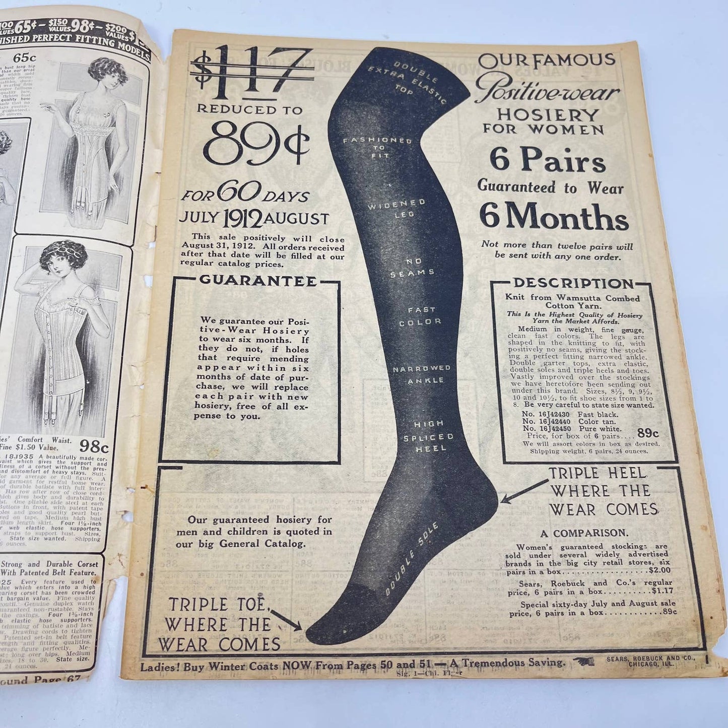 RARE Sears 1912 July-August Bargain Supplement Catalog Sears Roebuck TF7