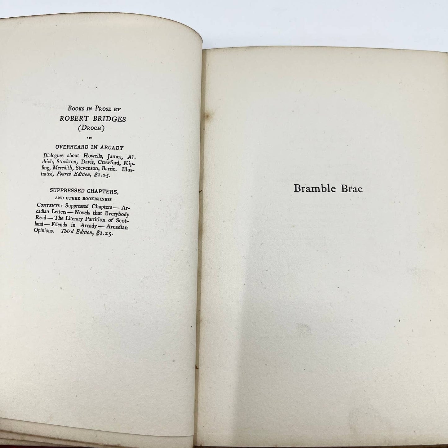 1902 BRAMBLE BRAE (Poems) Robert Bridges ‘Droch’ Hardcover TF2