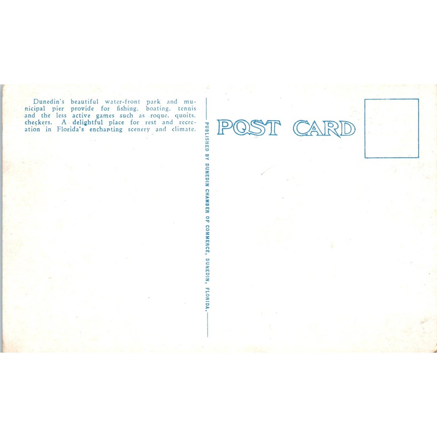 Tennis Courts at Dunedin's Park Original Postcard TK1-23