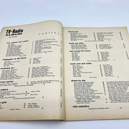 Vintage TV-Radio Album 1958 Magazine Arness Temple Garner Como Nelson TC6