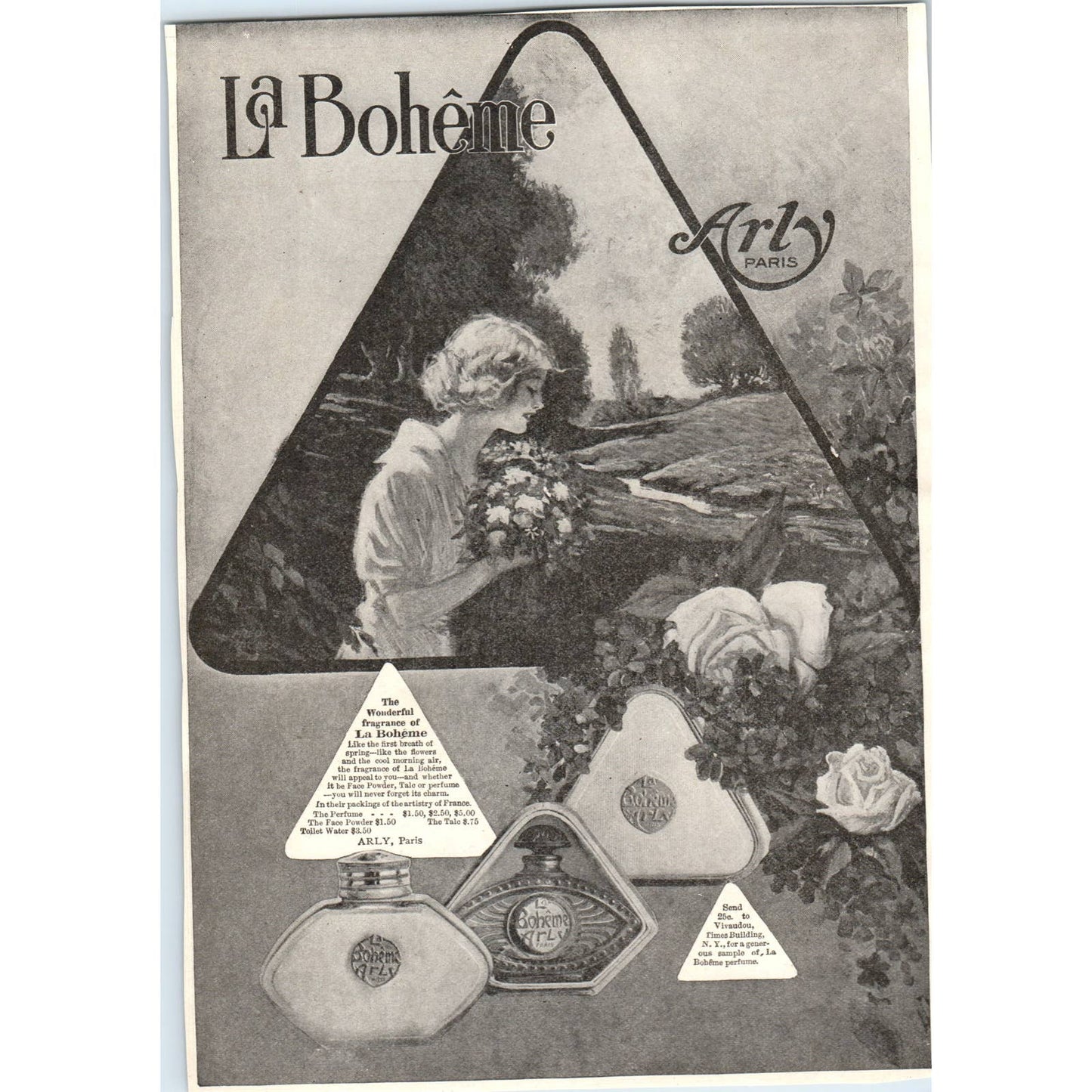 c1920 Harper's Magazine Ad - La Boheme Perfume Arly Paris TF6-1