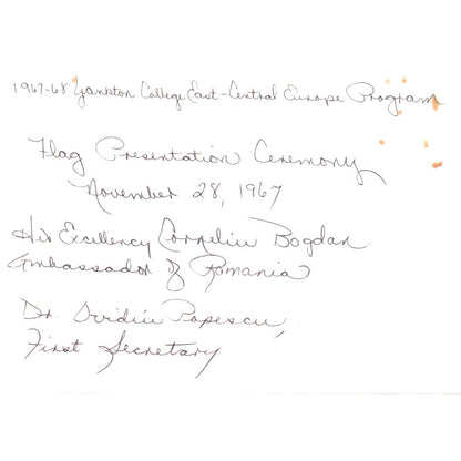 Corneliu Bogdan Romanian Ambassador at Yankton College 1967 Photo 5x7 TK1-P5