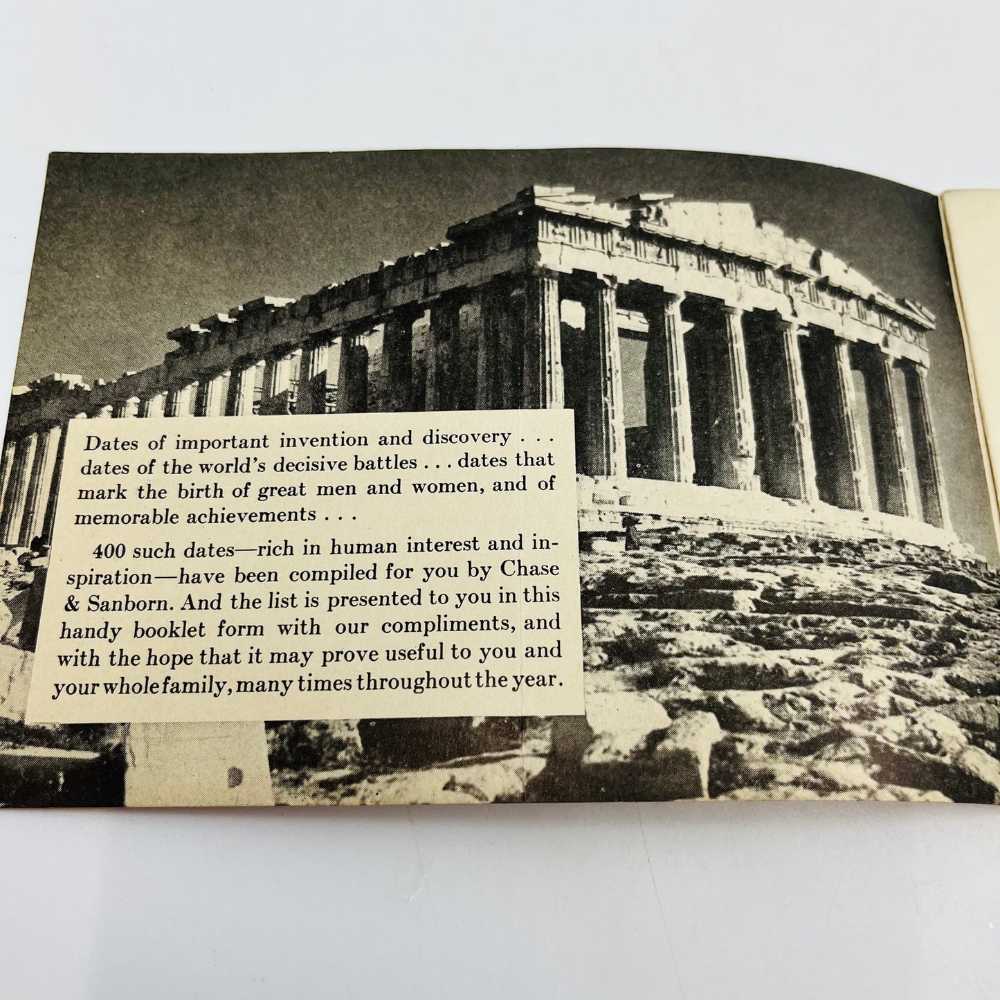 1933 Chase and Sanborn Coffee Promotional Book 400 Famous Dates in History H4-5