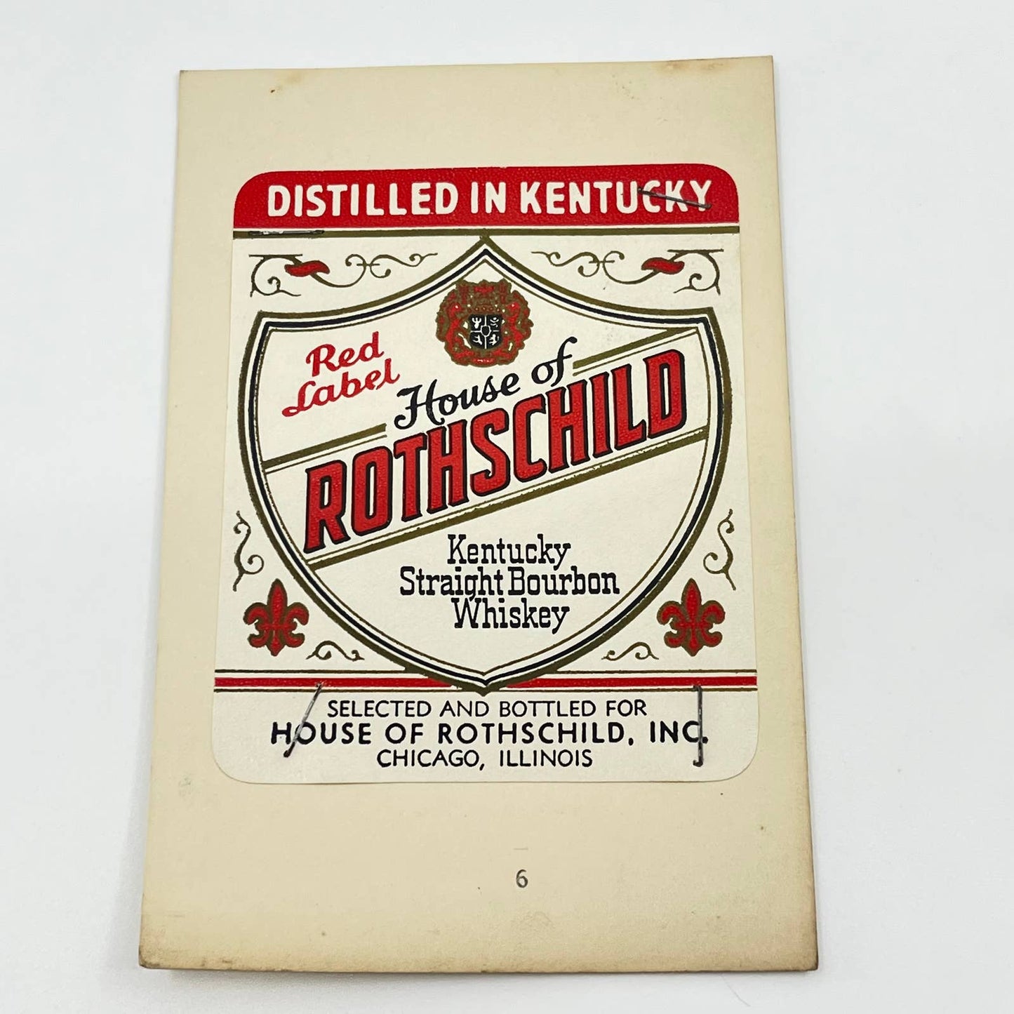 House of Rothschild Kentucky Bourbon Whiskey Label Chicago IL