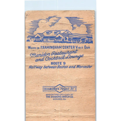 Maridor Restaurant Framingham MA Advertising Matchbook Cover SA6-M5