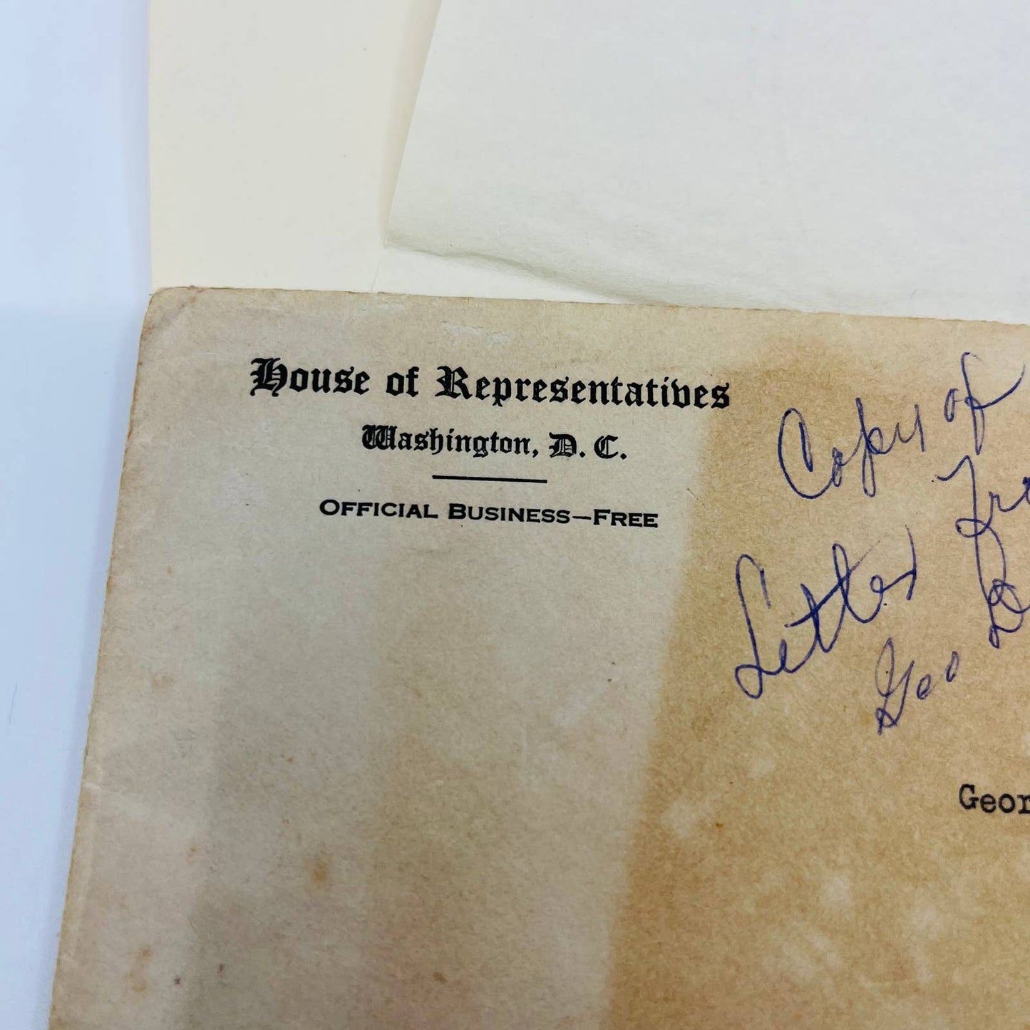 1932 House of Representatives Letter from WA Congressman Albert Johnson SC2