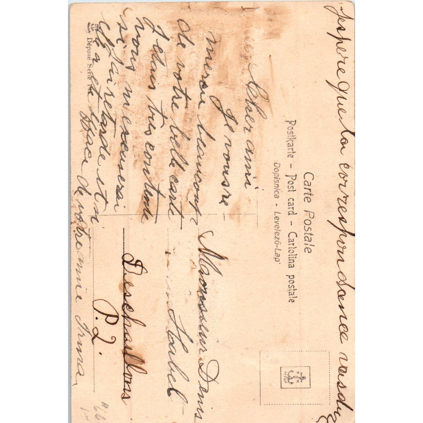 c1910 French Easter Card Joyeuses Paques Original Postcard TK1-P15