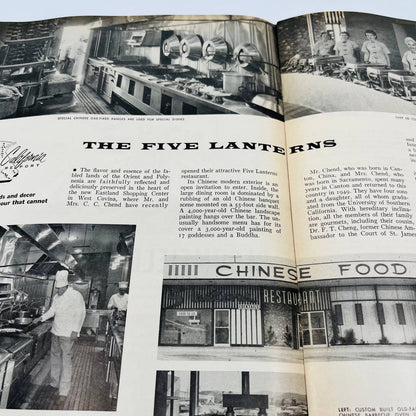 Sep 1958 Cooking For Profit Magazine for Restauranteurs The Five Lanterns CA BA2