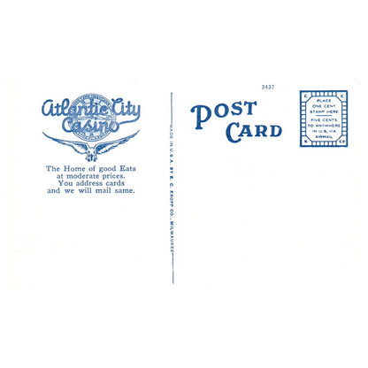 Atlantic City Casino, Atlantic City New Jersey  - Postcard TJ8-2