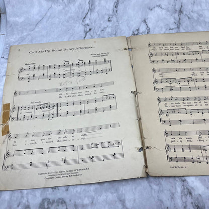 1910 Call Me Up Some Rainy Afternoon Irving Berlin Sheet Music TJ4