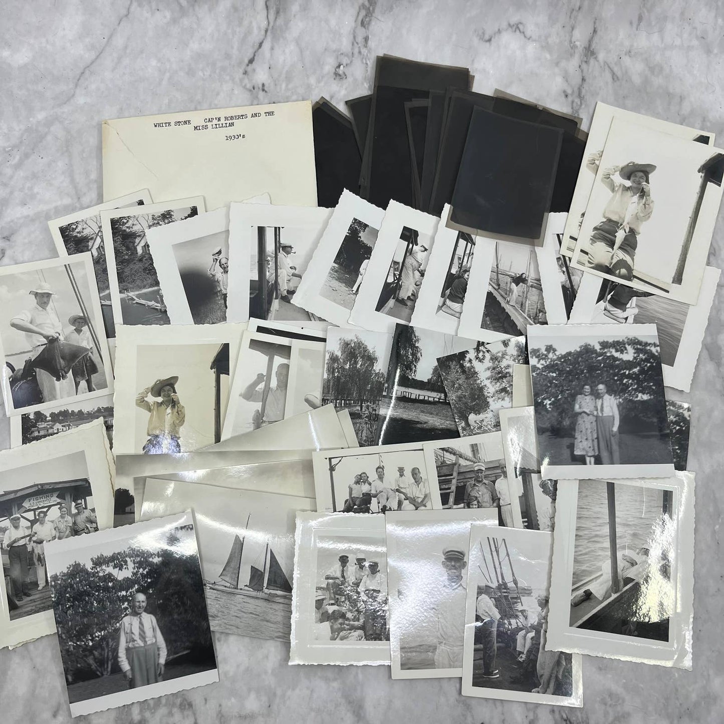 1930s Photos & Negatives of White Stone VA Fishing Trip Cap’n Roberts TJ9-PG1