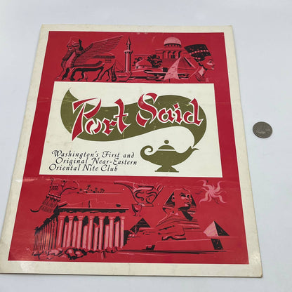 1960s Port Said Supper Club Oriental Night Club Menu Washington DC FL3