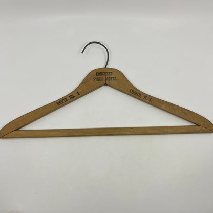Antique Wooden Hanger Congress Swan Motel Linden New Jersey Route 1 TI2