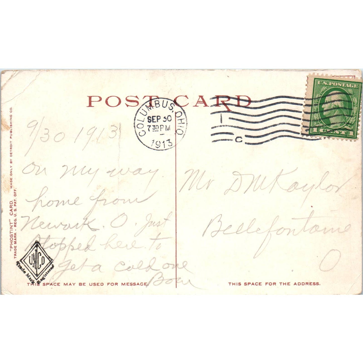 1913 Postcard Deaf and Dumb Institute Columbus OH TD8-O2