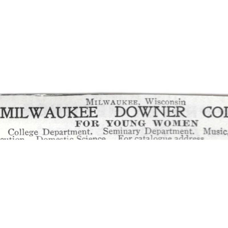 Milwaukee Downer College for Women Ellen C. Sabin WI - 1903 Original Ad TJ8-7-4