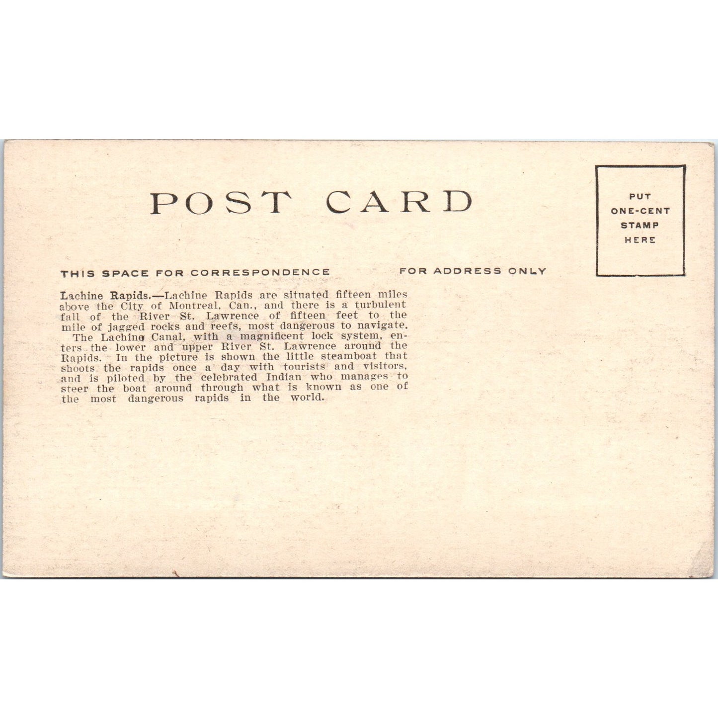 Ferry Boat Lachine Rapids Montreal Canada c1910 Original Postcard P1-12