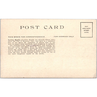 Ferry Boat Lachine Rapids Montreal Canada c1910 Original Postcard P1-12