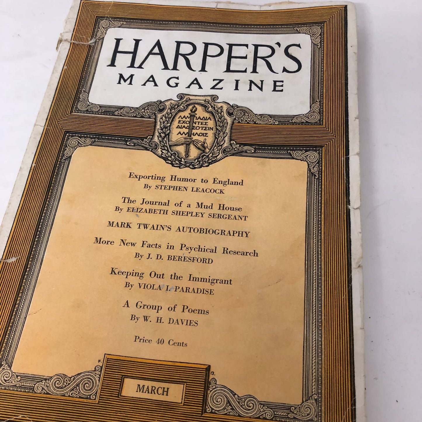 Harper's Magazine - March 1922 Mark Twain’s Autobiography Many Ads