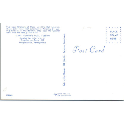 Two Greiner Dolls at Mary Merritt's Doll Museum PA Original Postcard PB8