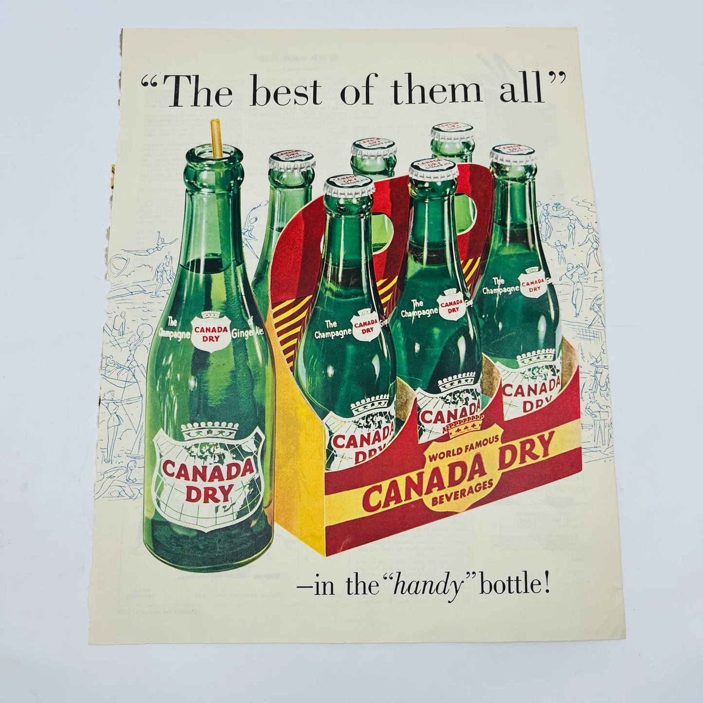 1950 Canada Dry Ginger Ale Soda Pop Original Print Ad 10x13.5” TA8