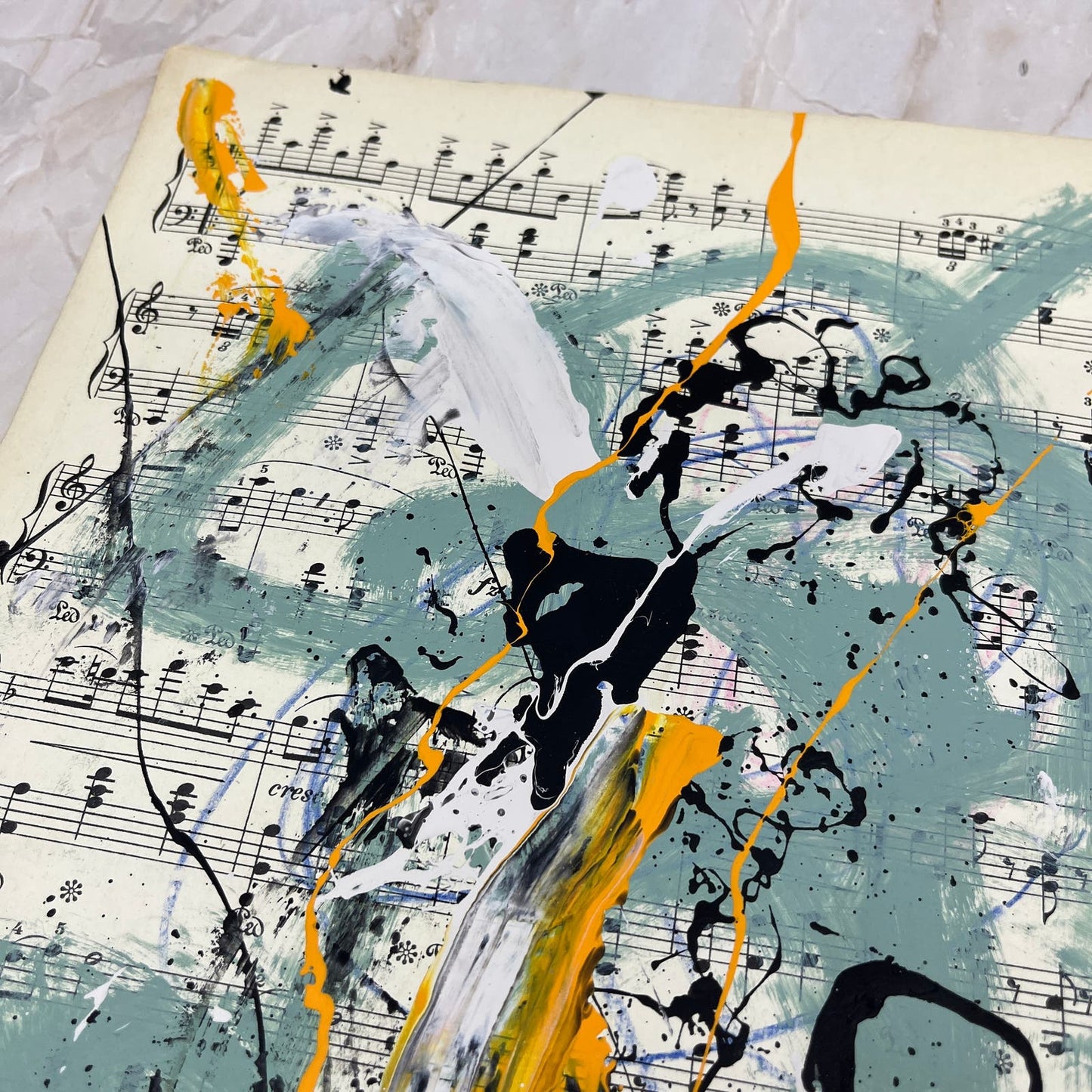 Original Mixed Media Abstract Art Painting 10x13” Vivid Notes Signed #4
