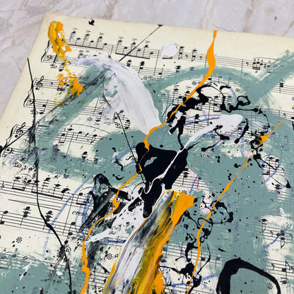 Original Mixed Media Abstract Art Painting 10x13” Vivid Notes Signed #4