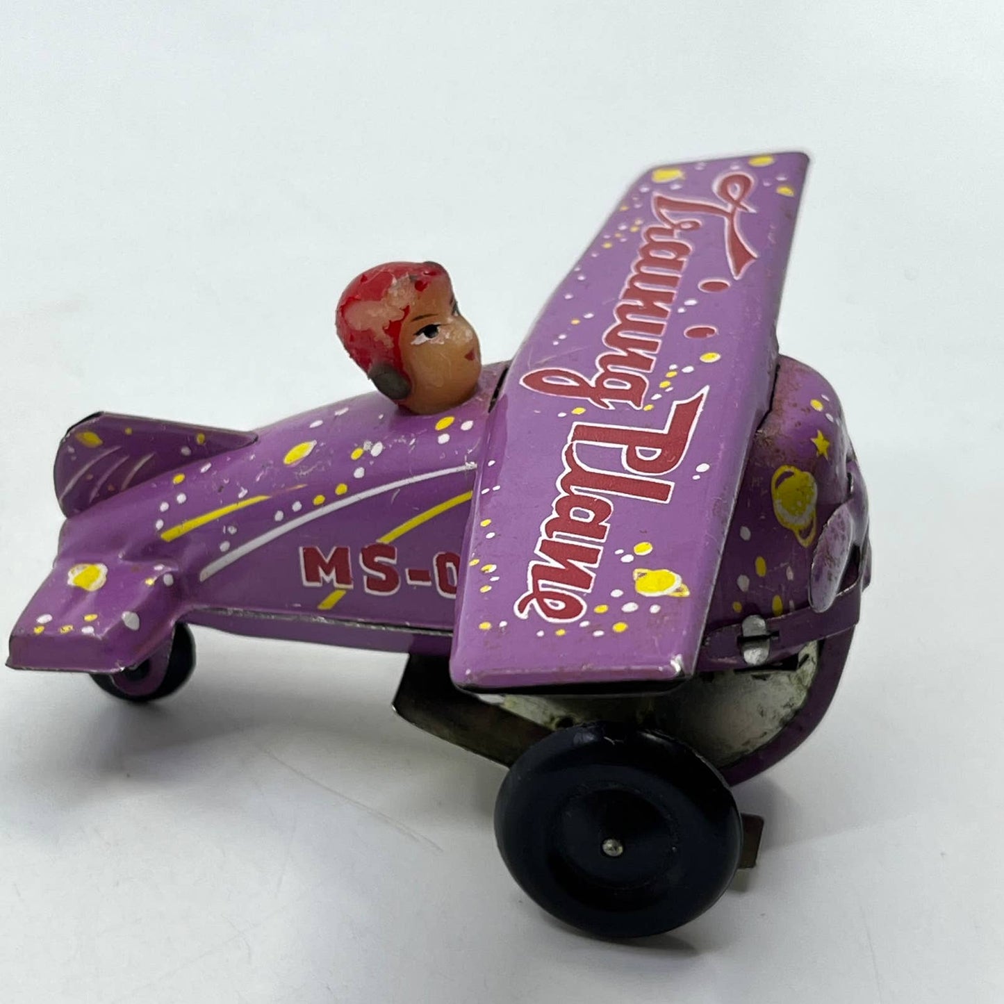 Vintage Wind-up Purple Training Plane WORKS 3.5” TD2