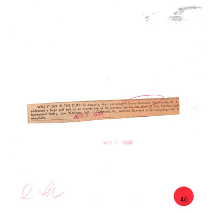 1952 Press Photo Golf Jimmy Demaret Masters Tournament Augsta 7x8" AD2