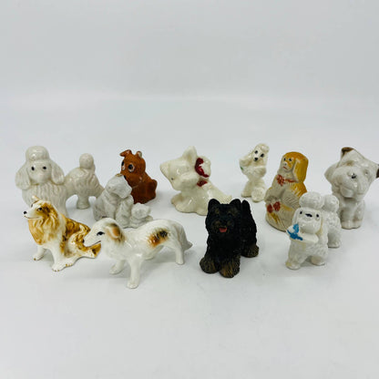 HUGE Lot of 11 Mini Dog Figurines Porcelain Ceramic 1 - 3” TC5