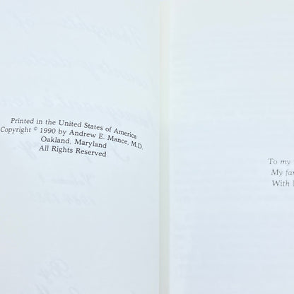 Thoughts Of A Country Doctor: An Immigrant's Son Andrew E Mance SIGNED H5-3