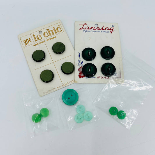 Lot of Vintage Green Mint Jade Buttons TA6