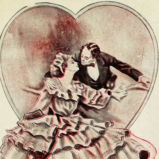 1910 Valentine’s Post Card Wl Dressed Couple Kissing Heart PA3