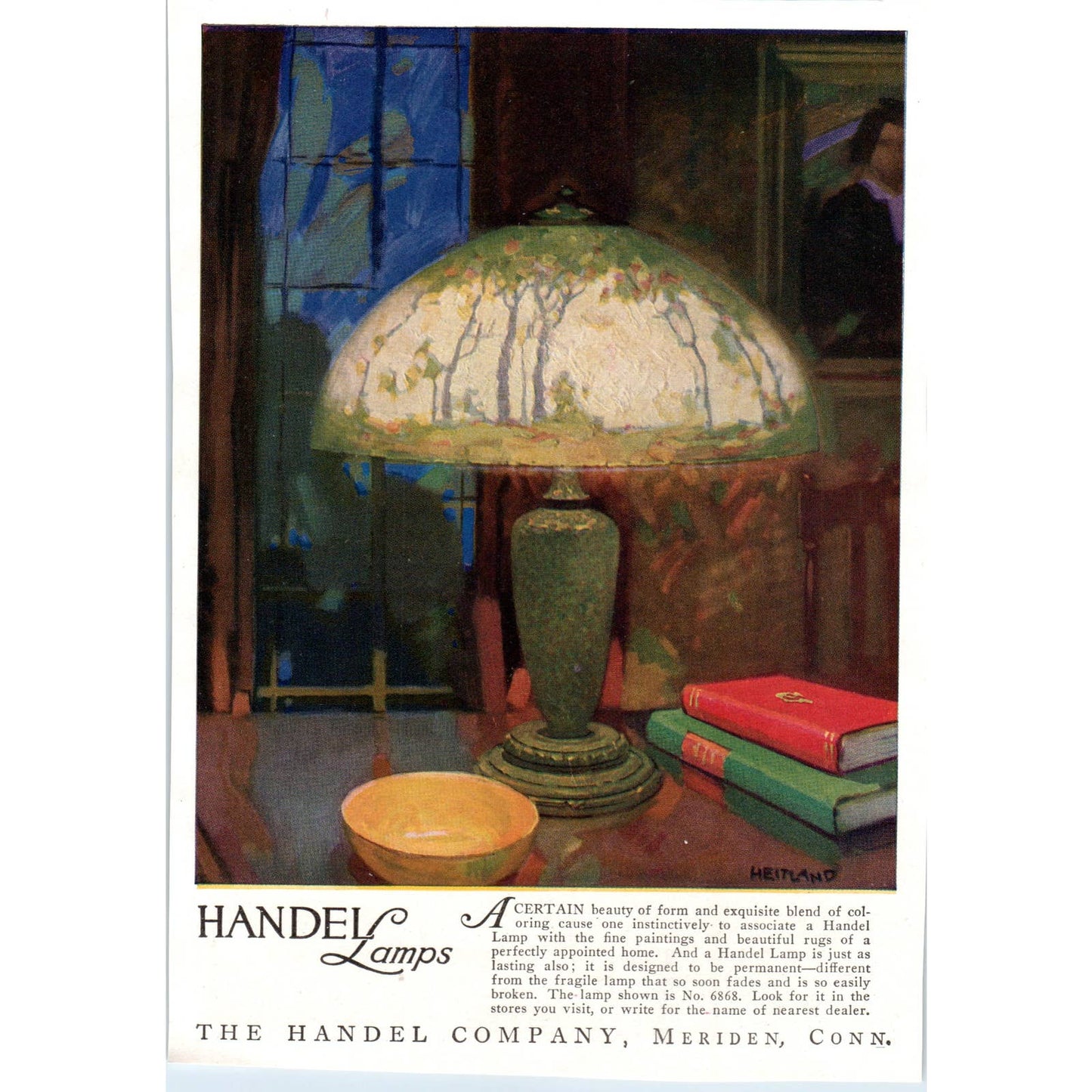 Handel Lamps - The Handel Company Meriden Conn - 1921 Original Ad TJ7-L