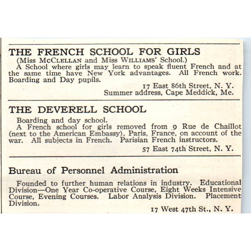 Knox School for Girls Otsego Lake Cooperstown NY - 1921 Original Ad TJ7-S7