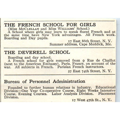 Knox School for Girls Otsego Lake Cooperstown NY - 1921 Original Ad TJ7-S7