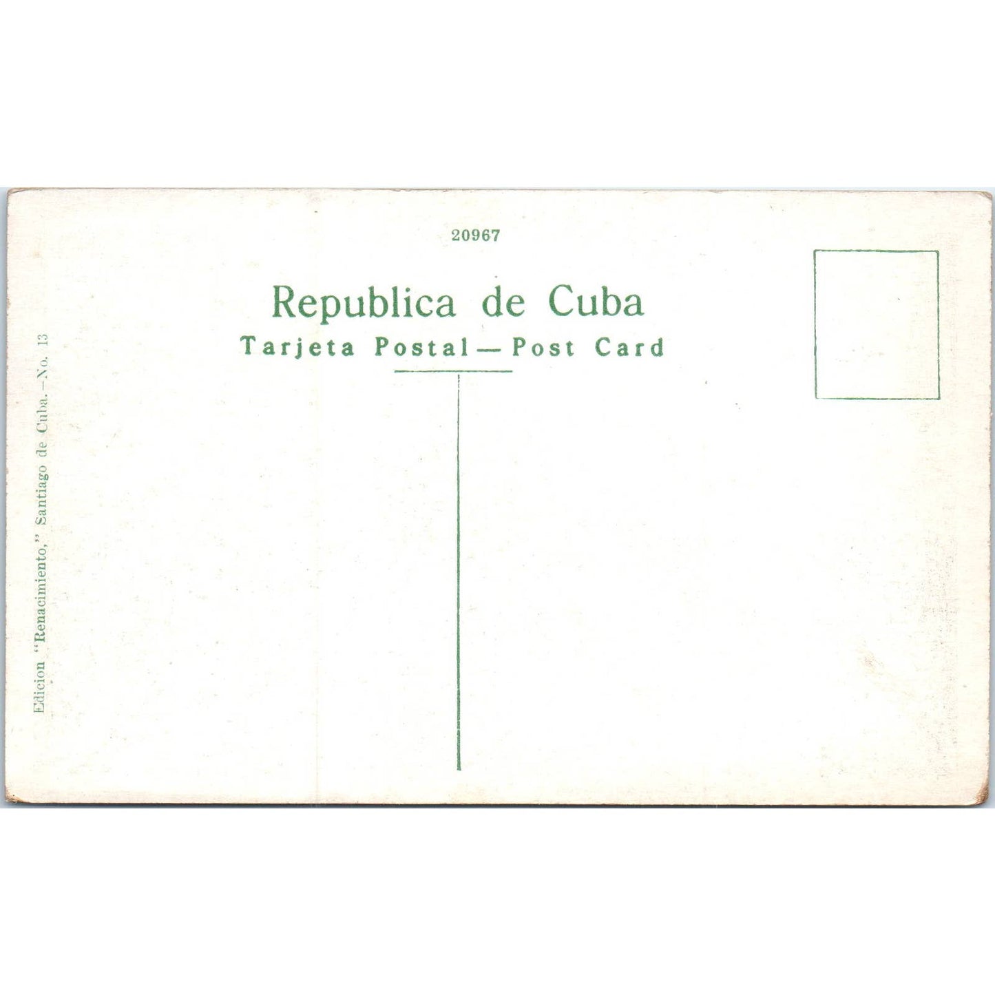 Aguilera Park Santiago Cuba Original Postcard TK1-P16