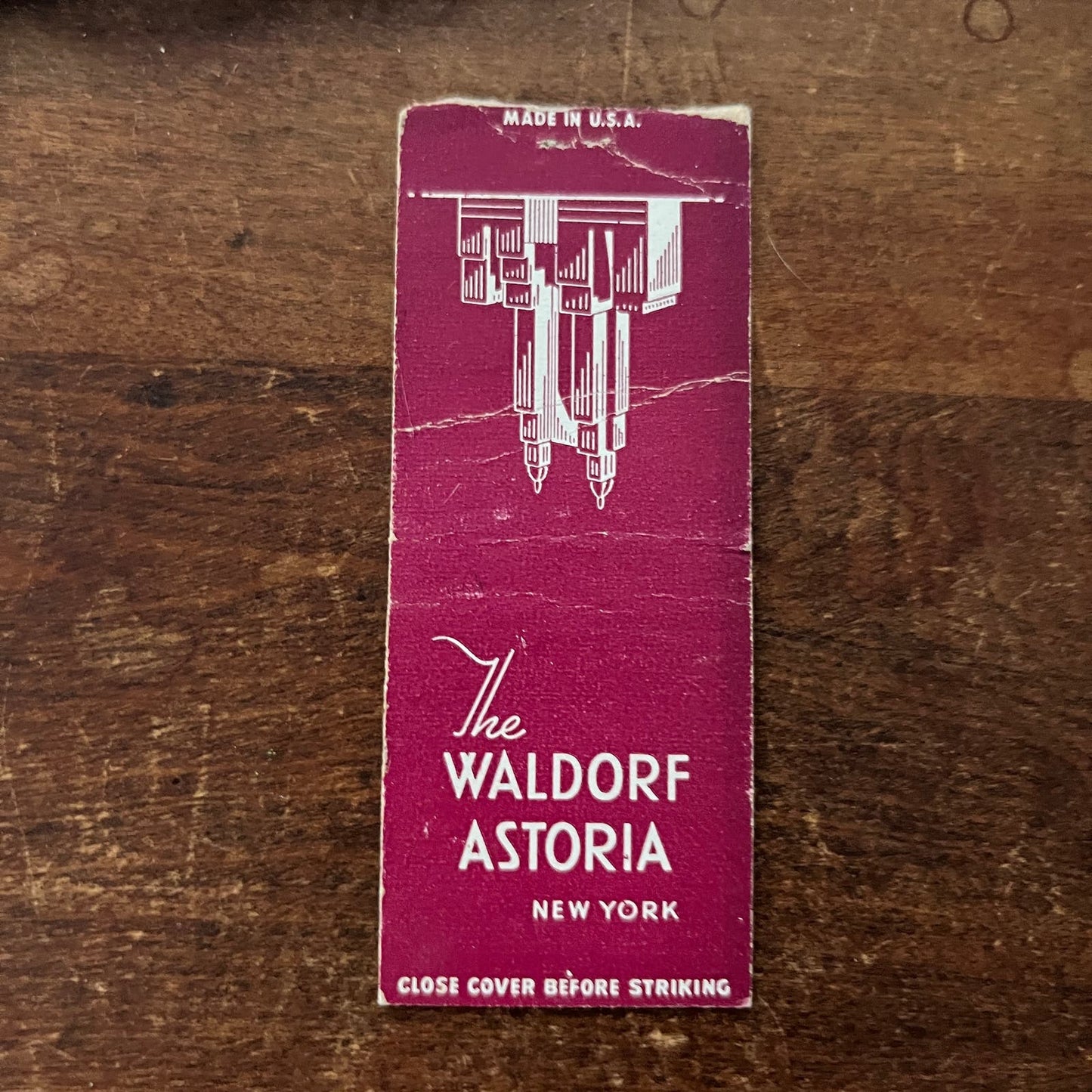 The Waldorf Astoria Hotel New York Advertising Matchbook Cover SB3-M5