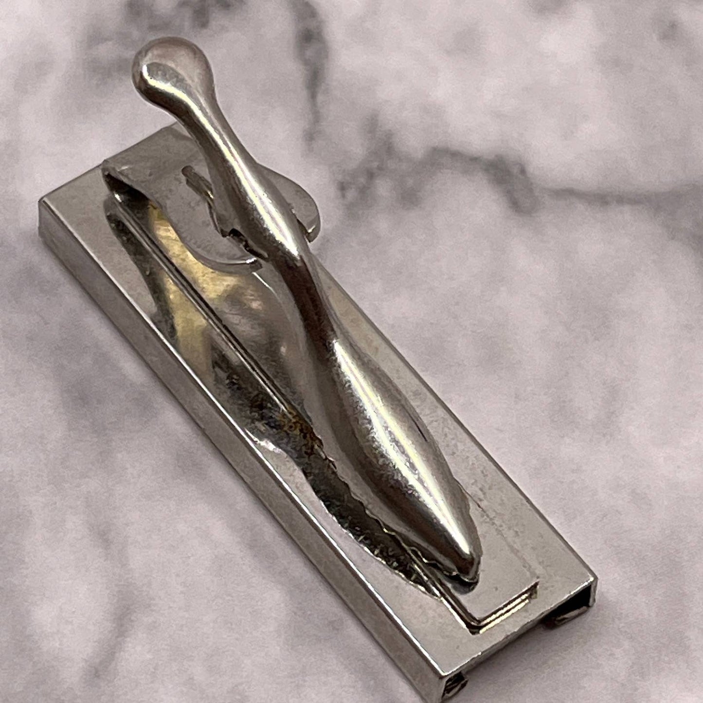 Vintage Silver Tone Novelty Tie Clip Bar Clasp SA2