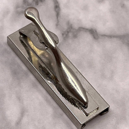 Vintage Silver Tone Novelty Tie Clip Bar Clasp SA2
