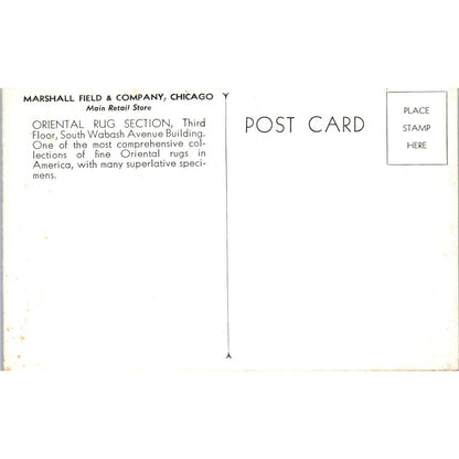 Marshall Field & Co Oriental Rug Section Original Postcard P2-10