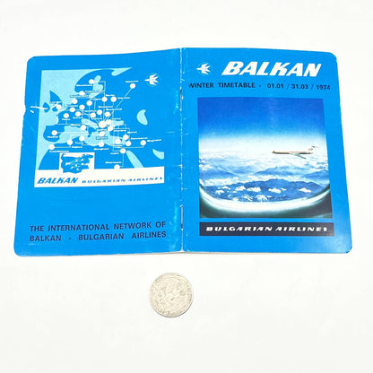 1974 Balkan Bulgarian Airlines Winter Timetable AB7